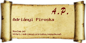 Adriányi Piroska névjegykártya