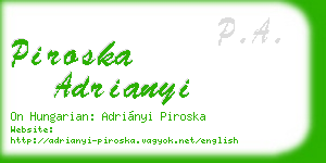 piroska adrianyi business card